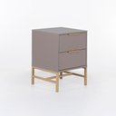Ver imagem 3 de Mesa de Cabeceira Square 2 Gavetas 43 Cm X 40 Cm Nude Gianduia