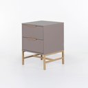Ver imagem 2 de Mesa de Cabeceira Square 2 Gavetas 43 Cm X 40 Cm Nude Gianduia