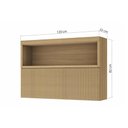Ver imagem 3 de Armário Aéreo Cozinha Modulado Marquesa C/ Nicho e 1 Porta Basculante Ripada 120cm Nature - Nesher