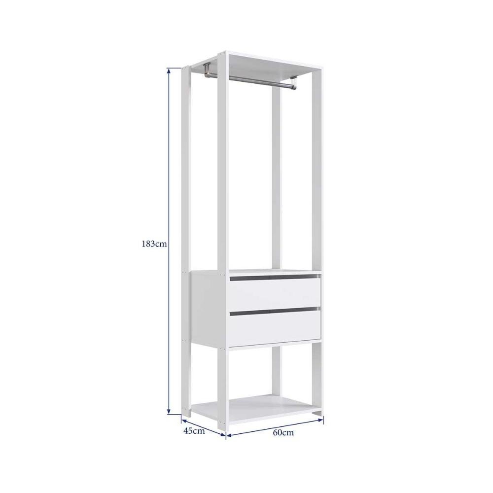 Estante Closet para Quarto com Cabideiro em Aço 1,83 M Cor:branco - 3