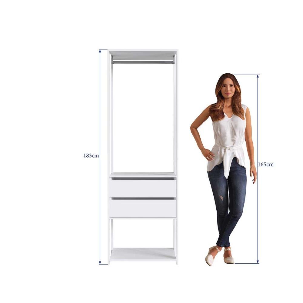 Estante Closet para Quarto com Cabideiro em Aço 1,83 M Cor:branco - 4