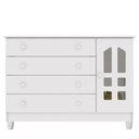 Ver imagem 4 de Quarto de Bebê New Selena 4 Portas com Berço Lila e Cômoda Gran Selena Branco Brilho e Colchão