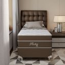 Ver imagem 6 de Cama Box Solteiro 88x188x71cm Molas Ensacadas Pictor Montreal Marrom/Bege