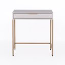 Ver imagem 2 de Escrivaninha Square 1 Gaveta 100% MDF Pés de Metal 70cm x 48cm Off White Suave