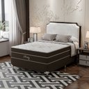 Ver imagem 5 de Cama Box Casal 138x188x71cm Molas Ensacadas Pictor Montreal Marrom/Bege