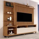 Ver imagem 1 de Home para TV Natura 55 Polegadas 180cm MDP-MDF Freijó Off White Germai Móveis