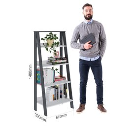 Estante para Livros Escada 140cmx61cm 4 Prateleiras Tok Yescasa - 4