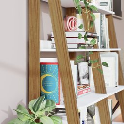 Estante para Livros Escada 140cmx61cm 4 Prateleiras Tok Yescasa - 9