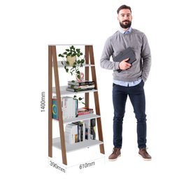 Estante para Livros Escada 140cmx61cm 4 Prateleiras Tok Yescasa - 5