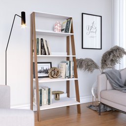 Estante para Livros Escada 140cmx61cm 4 Prateleiras Tok Yescasa - 2