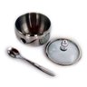 Açucareiro de Inox e Tampa de Vidro com Colher. - 2