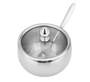 Ver imagem 1 de Açucareiro de Inox e Tampa de Vidro com Colher.