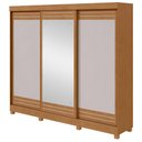 Ver imagem 1 de Guarda-roupas Casal Nice 3 Portas 1 Espelho 4 Gavetas Flex com Pés Amendoa Clean Off White