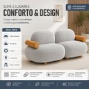 Ver imagem 7 de Sofá Leaf 180 cm 2 Lugares Orgânico Luxo Sala de Estar:Bouclê Cinza