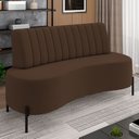 Ver imagem 2 de Sofá Chaise 2 Lugares Sala Living 160cm Pés Industrial Cayman K01 Veludo Marrom - Lyam Decor