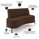 Ver imagem 4 de Sofá Chaise 2 Lugares Sala Living 160cm Pés Industrial Cayman K01 Veludo Marrom - Lyam Decor