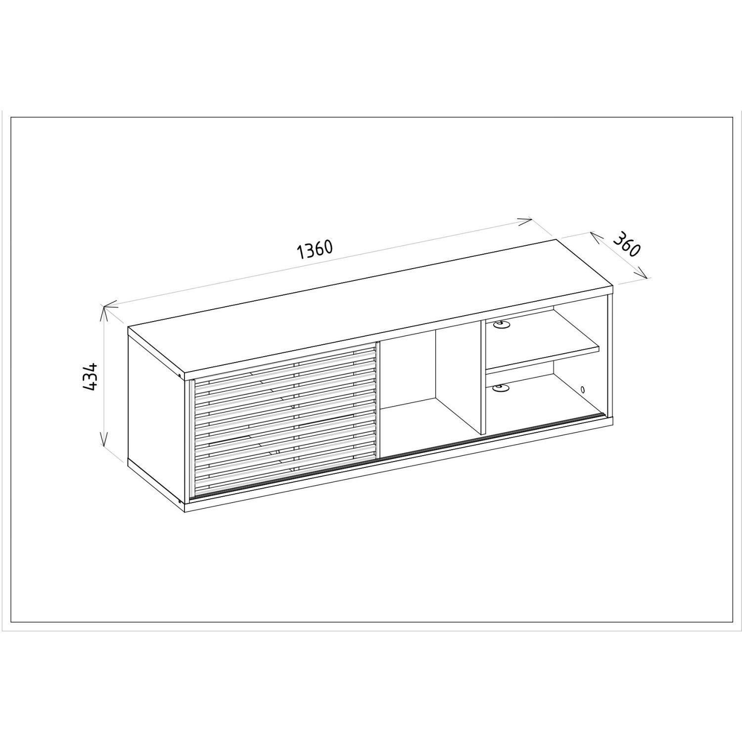 Rack Suspenso para TV até 55 Polegadas 136cm em BP Porta Pier Multiverso CabeCasa MadeiraMadeira - 4