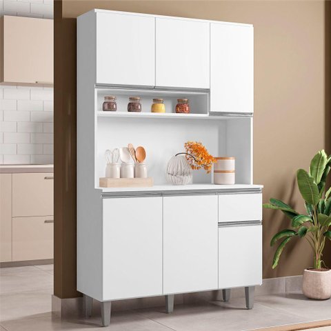 Armário de Cozinha Udine 6 Portas Branco