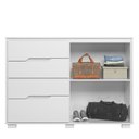 Ver imagem 2 de Cômoda Organizadora Roupeiro Texas com 4 Gavetas 2 Portas Ripada - Branco