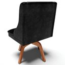 Ver imagem 6 de Kit 4 Cadeiras Decorativas Sala de Jantar Base Giratória de Madeira Firenze PU Preto Brilho/Natural