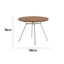 Ver imagem 2 de Mesa de Sala Jantar 1588 Aço C/tampo Madeirado 100cm Freijo C/ Prata - Carraro