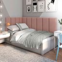 Ver imagem 1 de Cabeceira Estofada para Cama de Solteiro em L - 15 Módulos