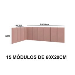 Cabeceira Estofada para Cama de Solteiro em L - 15 Módulos - 3