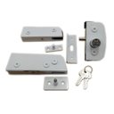 Ver imagem 3 de Kit ferragens para porta de vidro blindex pivotante + puxador tubular redondo 30x20cm - Branco