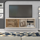 Ver imagem 3 de Rack Suspenso para TV até 55 Polegadas 136cm em BP Porta Ripada Multiverso 