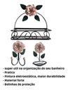 Ver imagem 4 de Kit para Banheiro 4 Peças em Ferro com Rosas:rosa