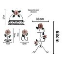 Ver imagem 2 de Kit para Banheiro 4 Peças em Ferro com Rosas:rosa