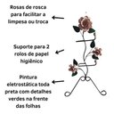 Ver imagem 3 de Kit para Banheiro 4 Peças em Ferro com Rosas:rosa