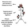 Kit para Banheiro 4 Peças em Ferro com Rosas:rosa - 3