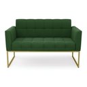 Ver imagem 7 de Sofá Namoradeira Elisa Suede Verde Base Metálica Industrial Dourada - D'Rossi