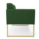 Ver imagem 4 de Sofá Namoradeira Elisa Suede Verde Base Metálica Industrial Dourada - D'Rossi