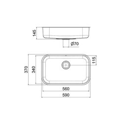 Cuba de Inox Cromada Riva 56x34 - Docol - 2