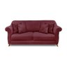 Sofá 3 Lugares 2,00 M Veludo Vinho Com Pés De Madeira E 2 Almofadas Antibes Zahav Estofados - 5