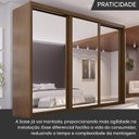 Ver mais imagens de Guarda-Roupa Casal 3 Portas Espelhadas de Correr 6 Gavetas MDF Palissy Marrom/Âmbar