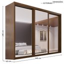 Ver imagem 3 de Guarda-Roupa Casal 3 Portas Espelhadas de Correr 6 Gavetas MDF Palissy Marrom/Âmbar