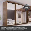 Ver imagem 6 de Guarda-Roupa Casal 3 Portas Espelhadas de Correr 6 Gavetas MDF Palissy Marrom/Âmbar