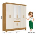 Ver imagem 3 de Guarda-Roupas Casal 8 Portas 1 Gaveta com Espelho Portugal Off White/Freijó
