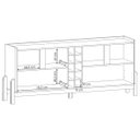 Ver imagem 5 de Aparador Buffet Sala Lizz 190cm com Pés de Madeira Maciça Branco/cedro