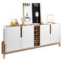 Ver imagem 1 de Aparador Buffet Sala Lizz 190cm com Pés de Madeira Maciça Branco/cedro