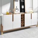 Ver imagem 2 de Aparador Buffet Sala Lizz 190cm com Pés de Madeira Maciça Branco/cedro