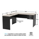 Ver imagem 6 de Mesa de Escritório em L 160x60cm com Gaveta + Cadeira de Escritório Ergonômica
