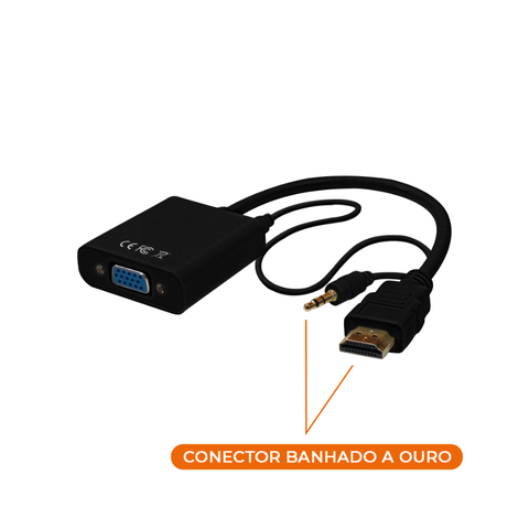 Adaptador Hdmi Macho para Vga Fêmea + P2