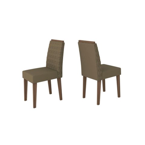 Conjunto 2 Cadeiras Berlim Imbuia/suede Marrom - New Ceval