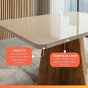 Ver imagem 6 de Conjunto Sala de Jantar Mesa 1,60m com Vidro Anjos 6 Cadeiras Linho Milano Viero Madeirado - Creme