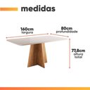 Ver imagem 3 de Conjunto Sala de Jantar Mesa 1,60m com Vidro Anjos 6 Cadeiras Linho Milano Viero Madeirado - Creme