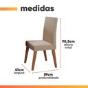 Ver imagem 4 de Conjunto Sala de Jantar Mesa 1,60m com Vidro Anjos 6 Cadeiras Linho Milano Viero Madeirado - Creme